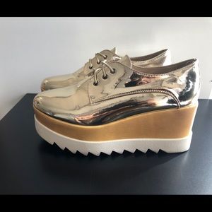 Gold Mirror Platform shoes for women